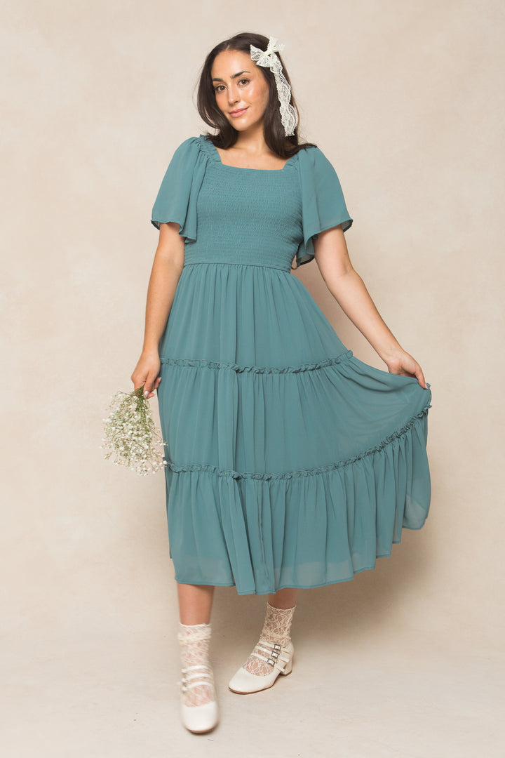 Ellie Dress in Seaglass Chiffon