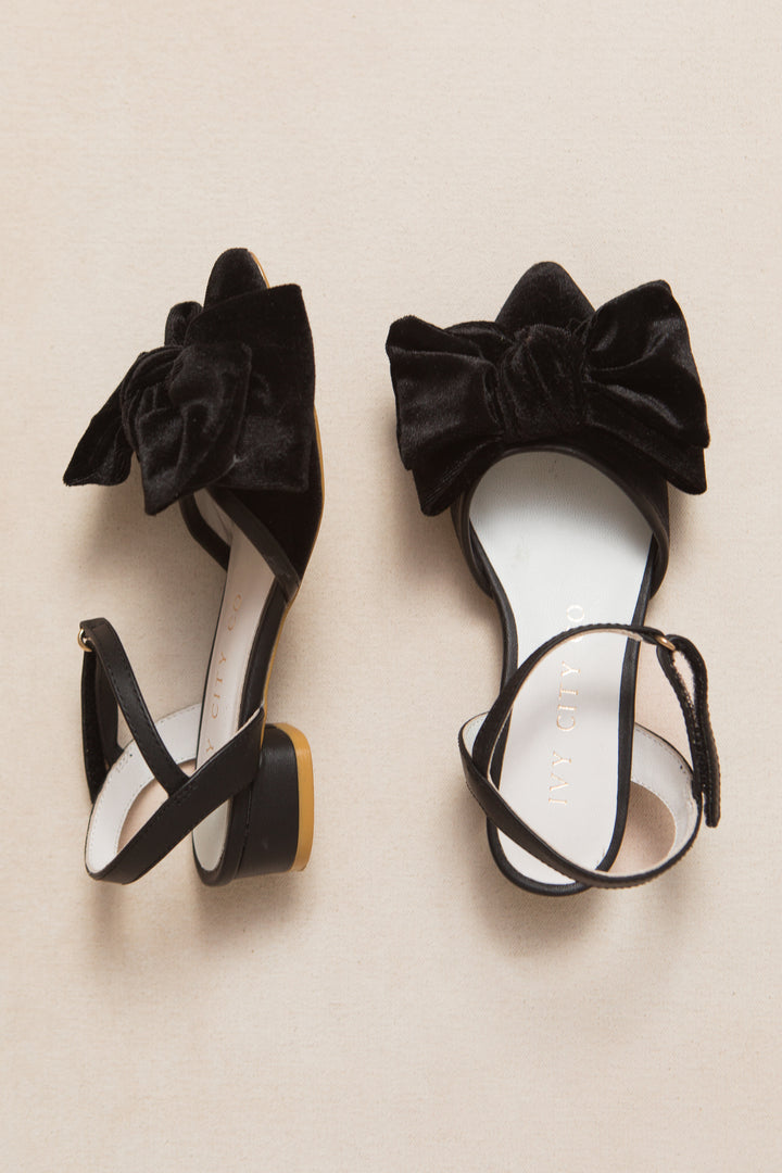 Mini Eloise Black Bow Heel