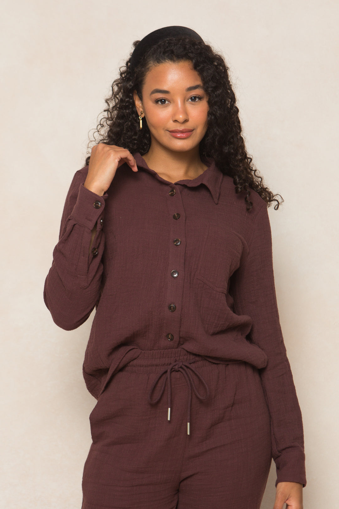 Emerson Blouse in Brown - FINAL SALE