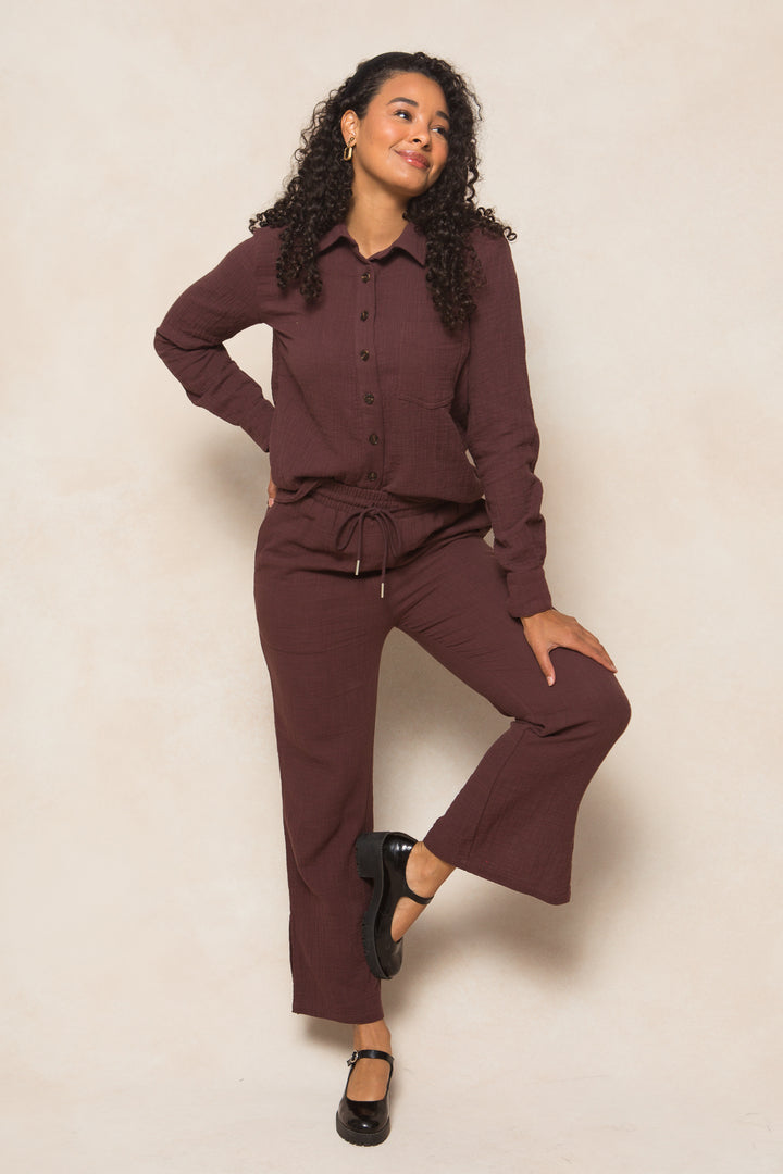 Emerson Blouse in Brown - FINAL SALE