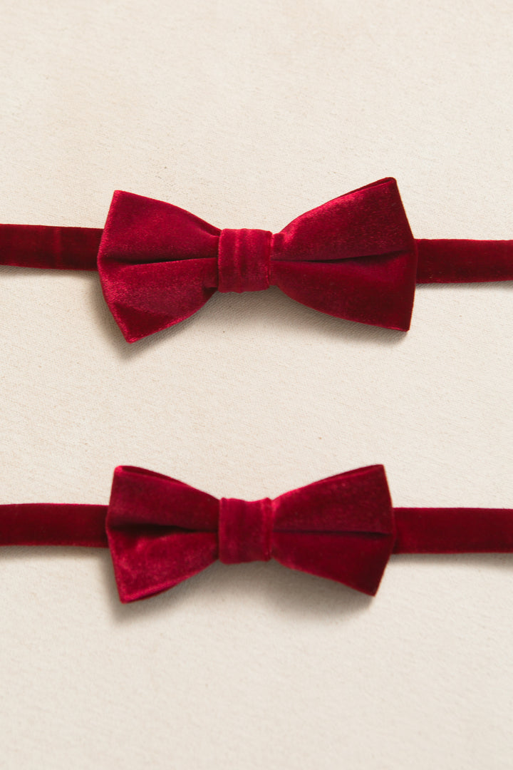 Bow Ties in Enamored Red Velvet - FINAL SALE