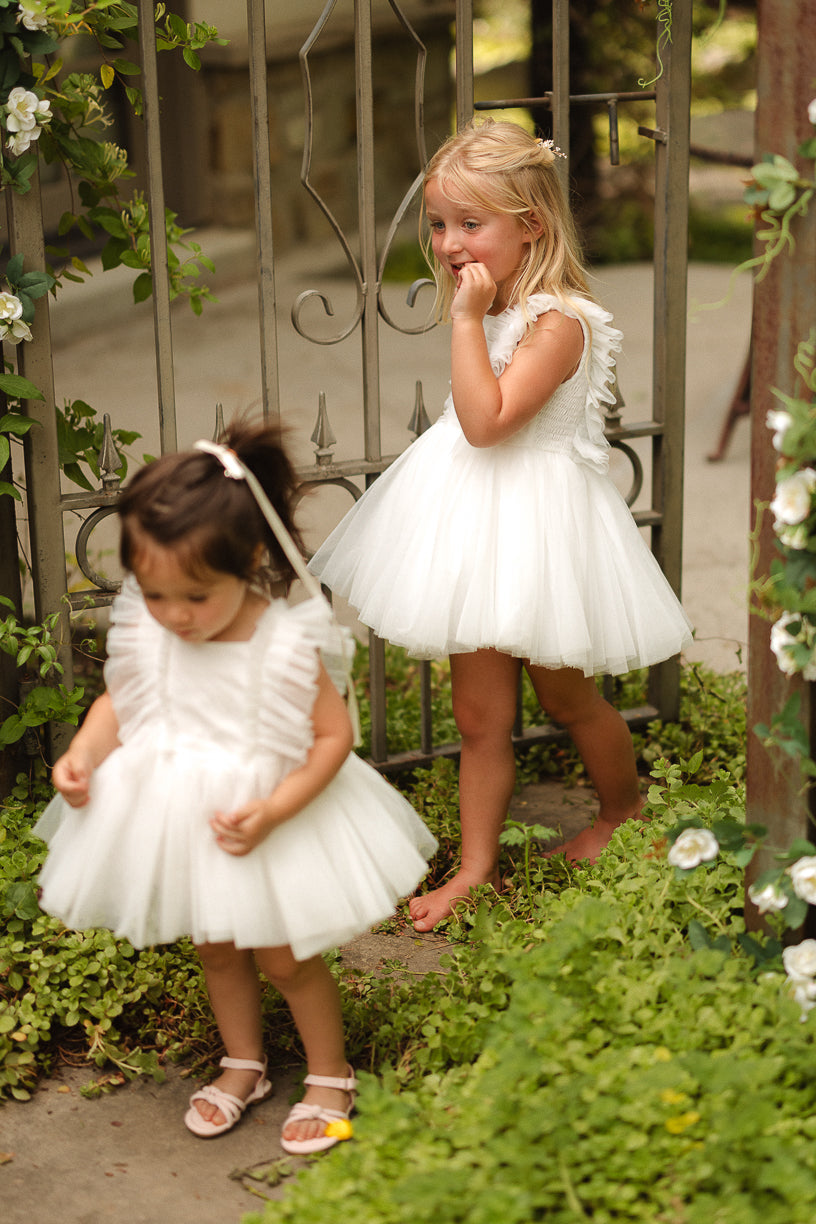 Mini Fairy Garden Dress in White