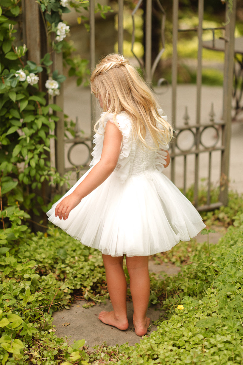 Mini Fairy Garden Dress in White