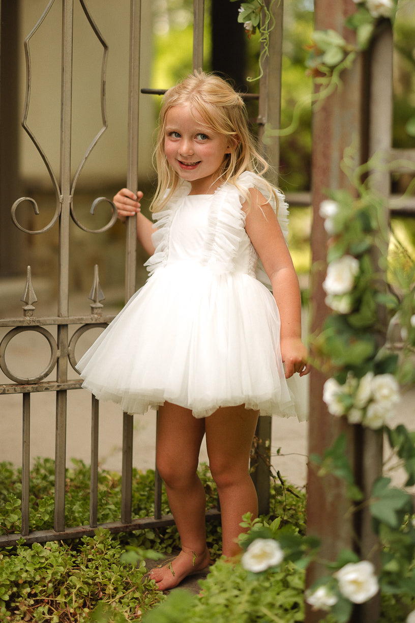 Mini Fairy Garden Dress in White