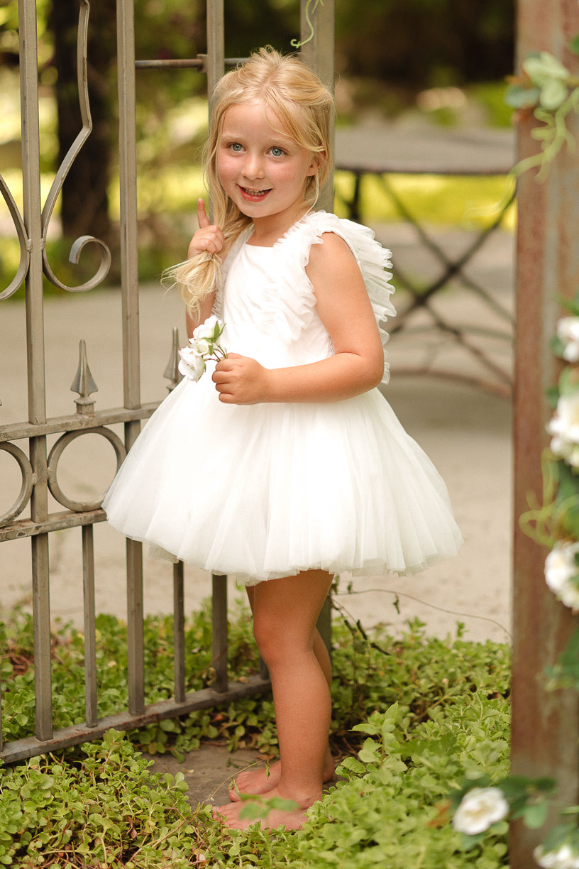 Mini Fairy Garden Dress in White