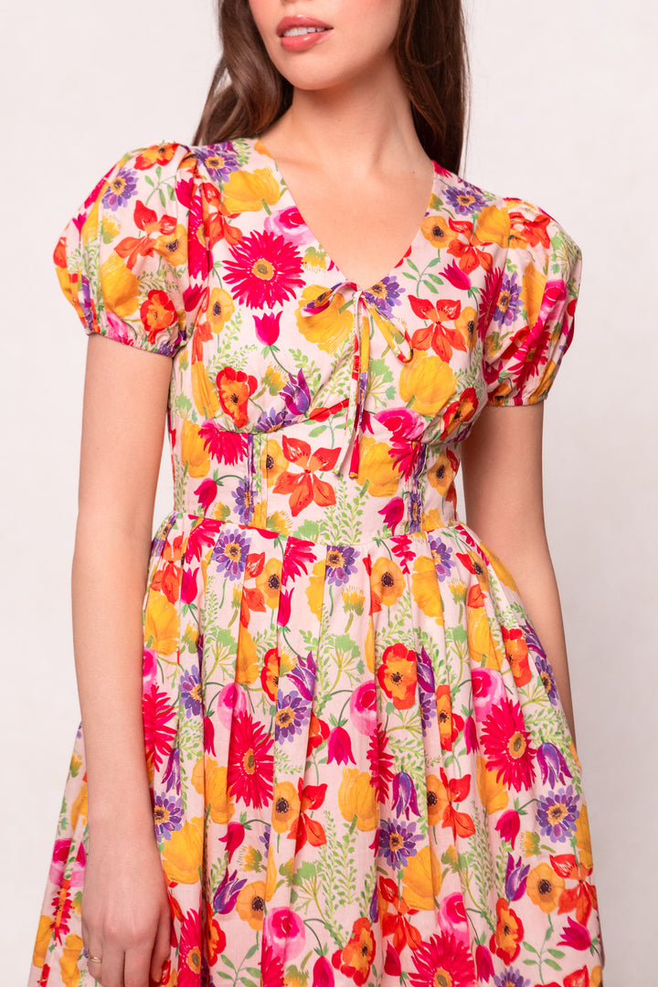 Fleur Dress in Multicolor Floral