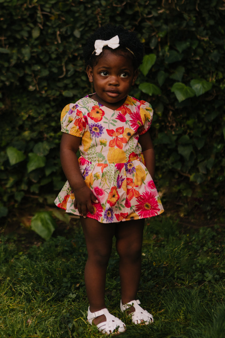 Baby Fleur Skirted Romper in Multicolor Floral