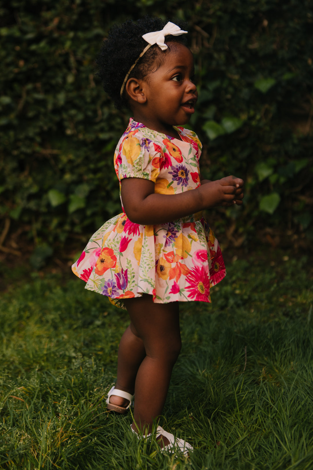Baby Fleur Skirted Romper in Multicolor Floral