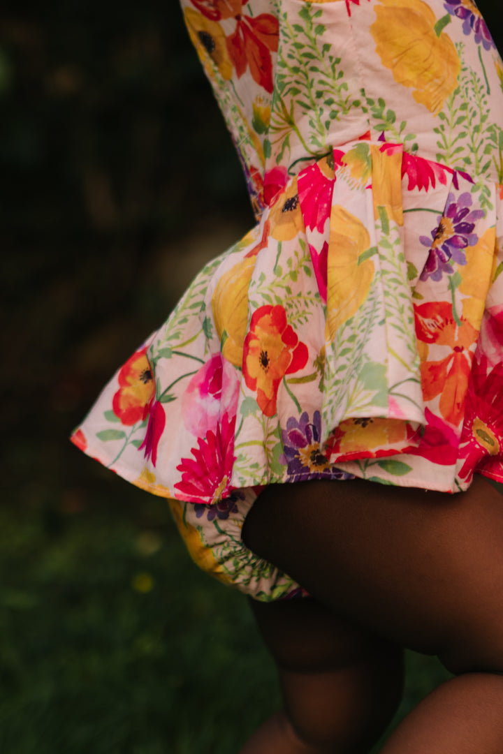 Baby Fleur Skirted Romper in Multicolor Floral