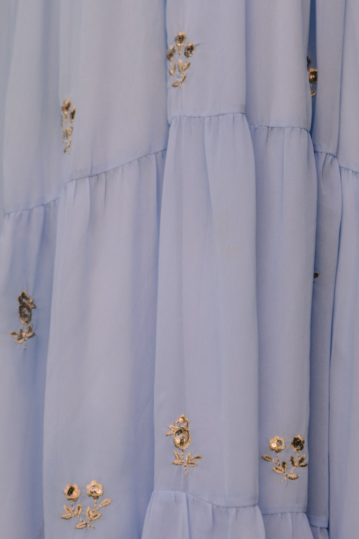Folklore Dress in Baby Blue