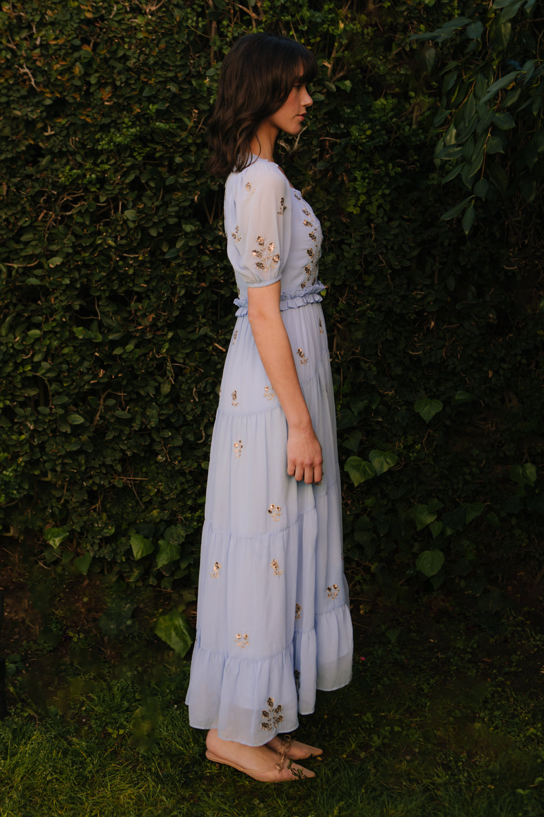 Folklore Dress in Baby Blue