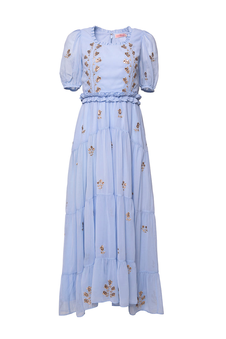 Folklore Dress in Baby Blue