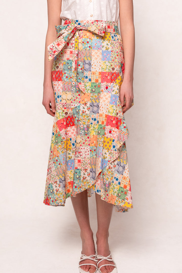 Francesca Skirt in Floral Patchwork