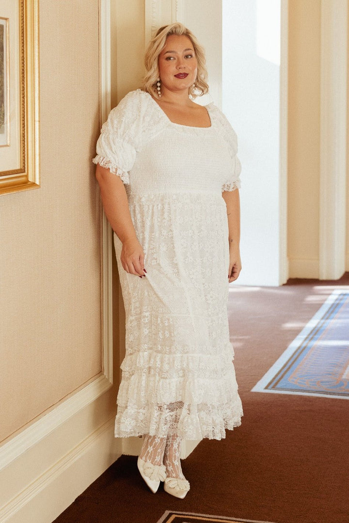 Francie Dress in White Lace