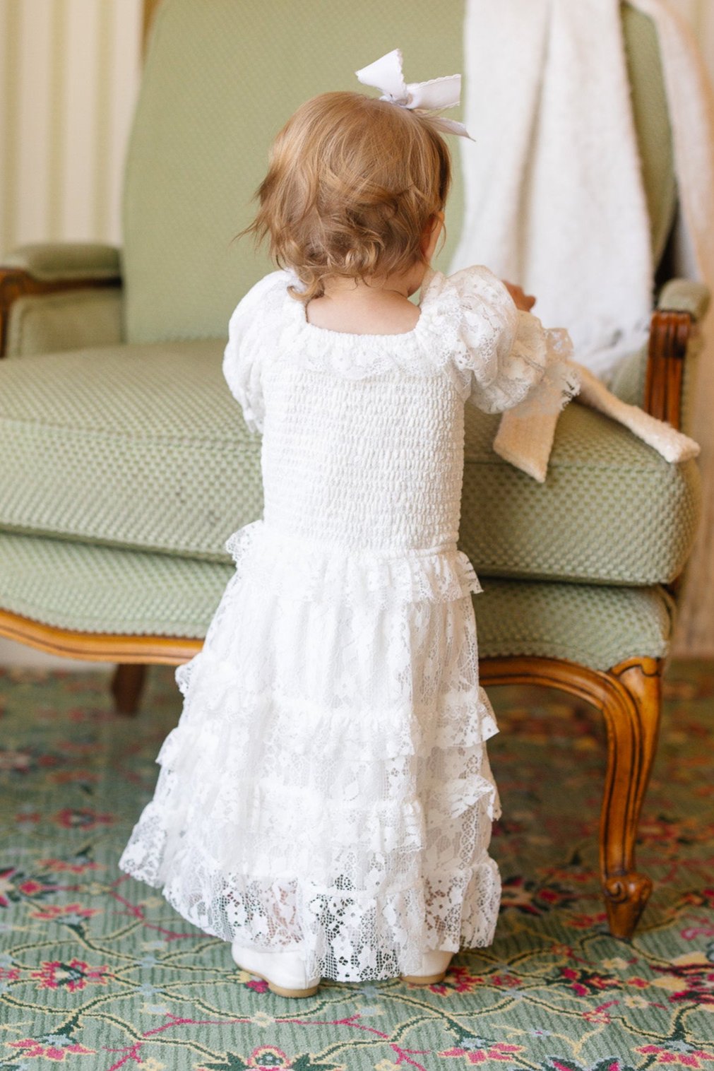 Mini Francie Dress in White Lace