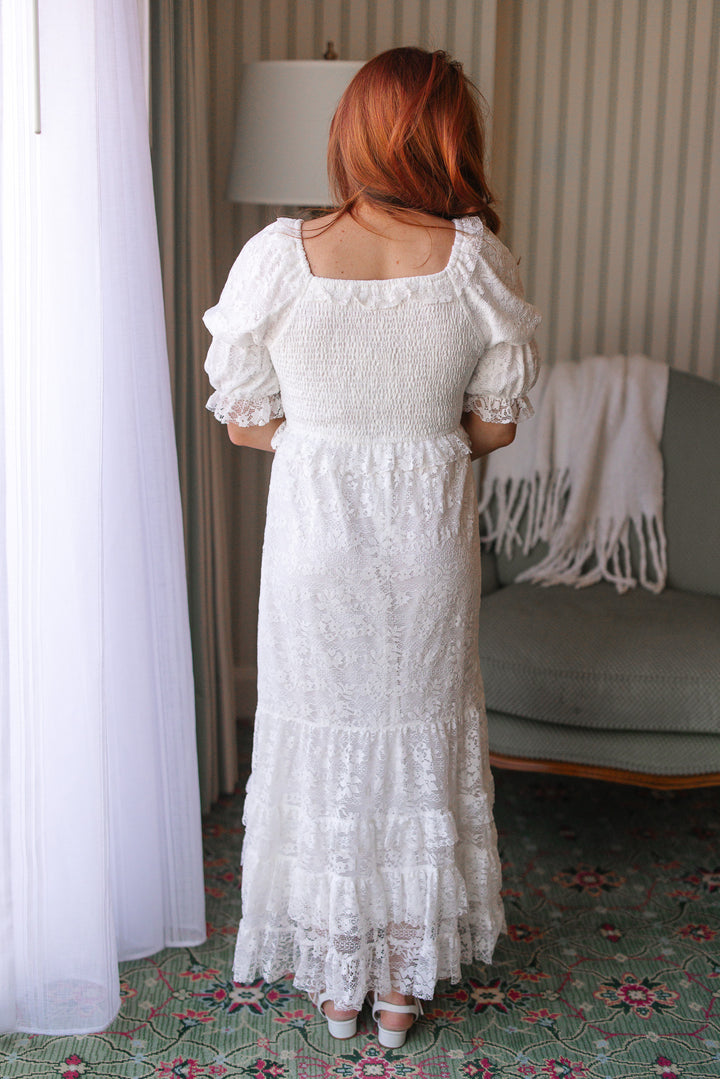 Francie Dress in White Lace