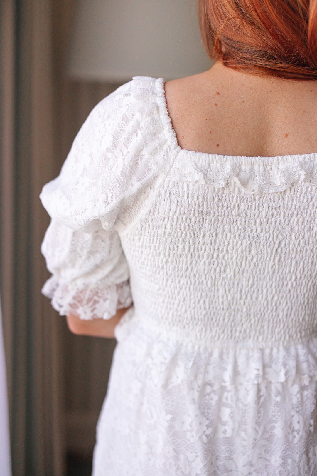 Francie Dress in White Lace