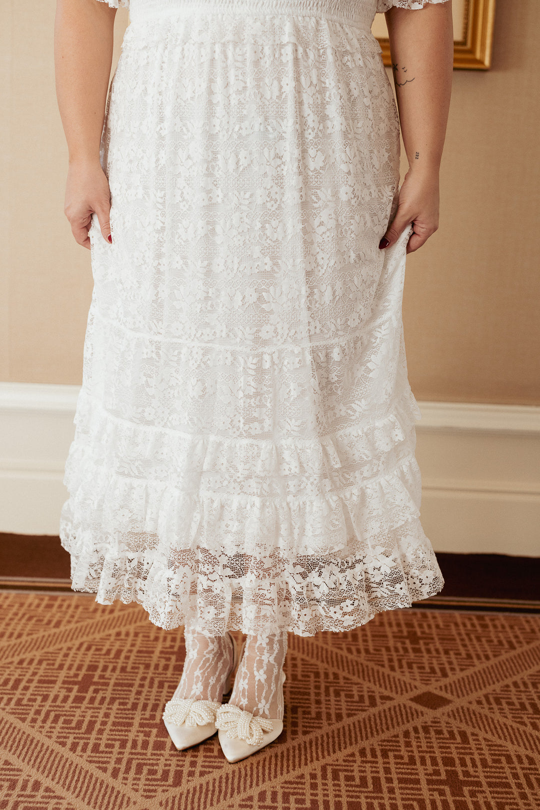 Francie Dress in White Lace