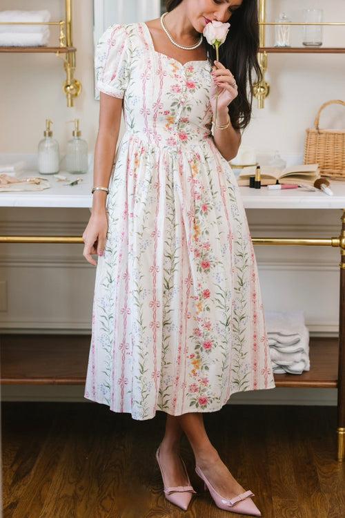 Maybelle Dress in Floral Stripes