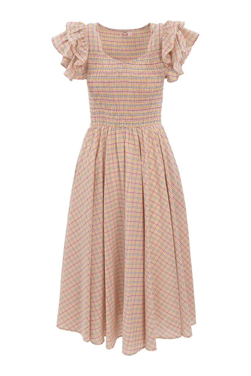 Hattie Dress in Multicolor Gingham