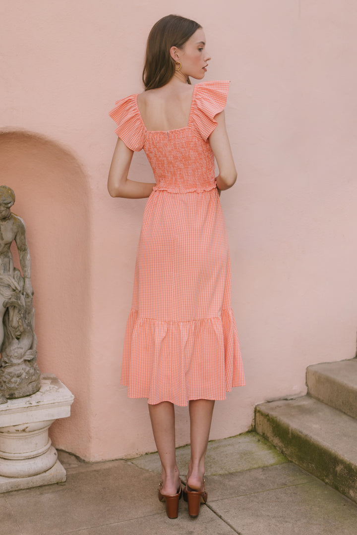 Gidget Dress in Orange Gingham