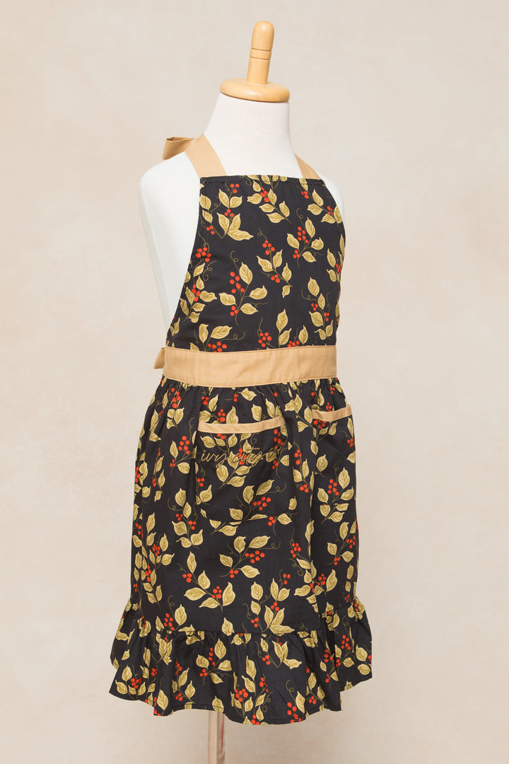 Mini Ivy Apron in Sophia Holly Berry Cotton - FINAL SALE