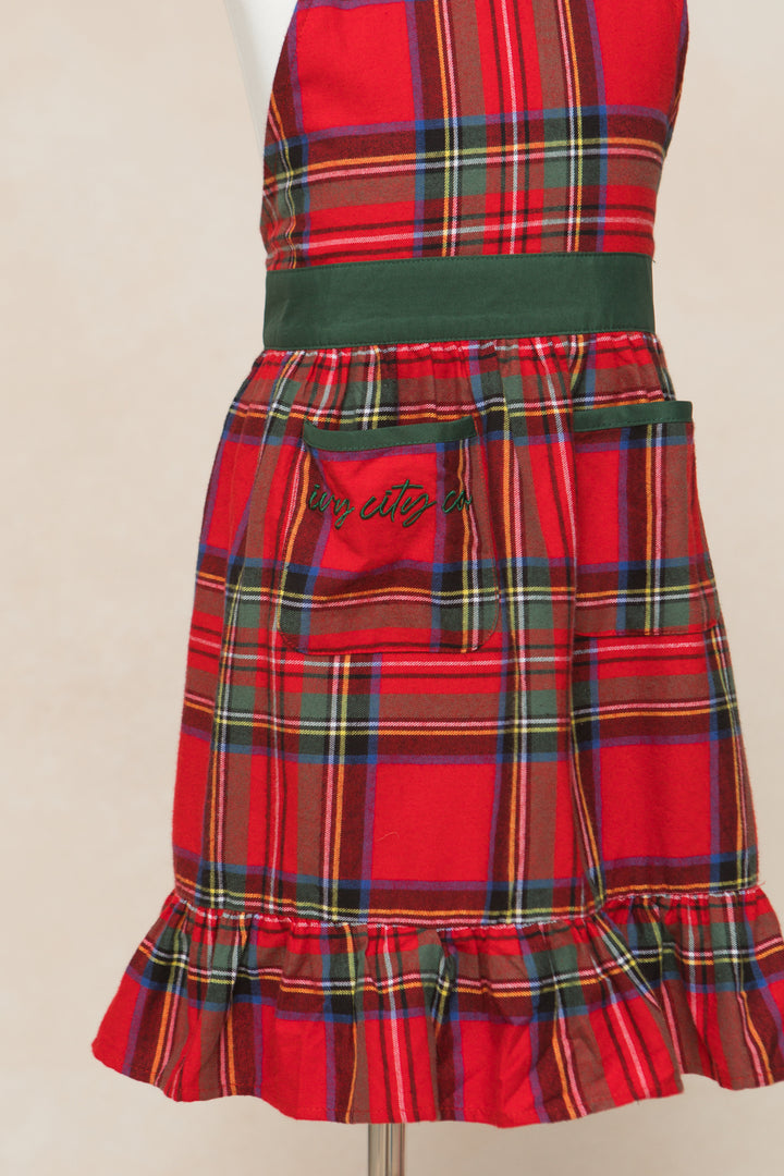 Mini Ivy Apron in Madeline Holiday Plaid Cotton