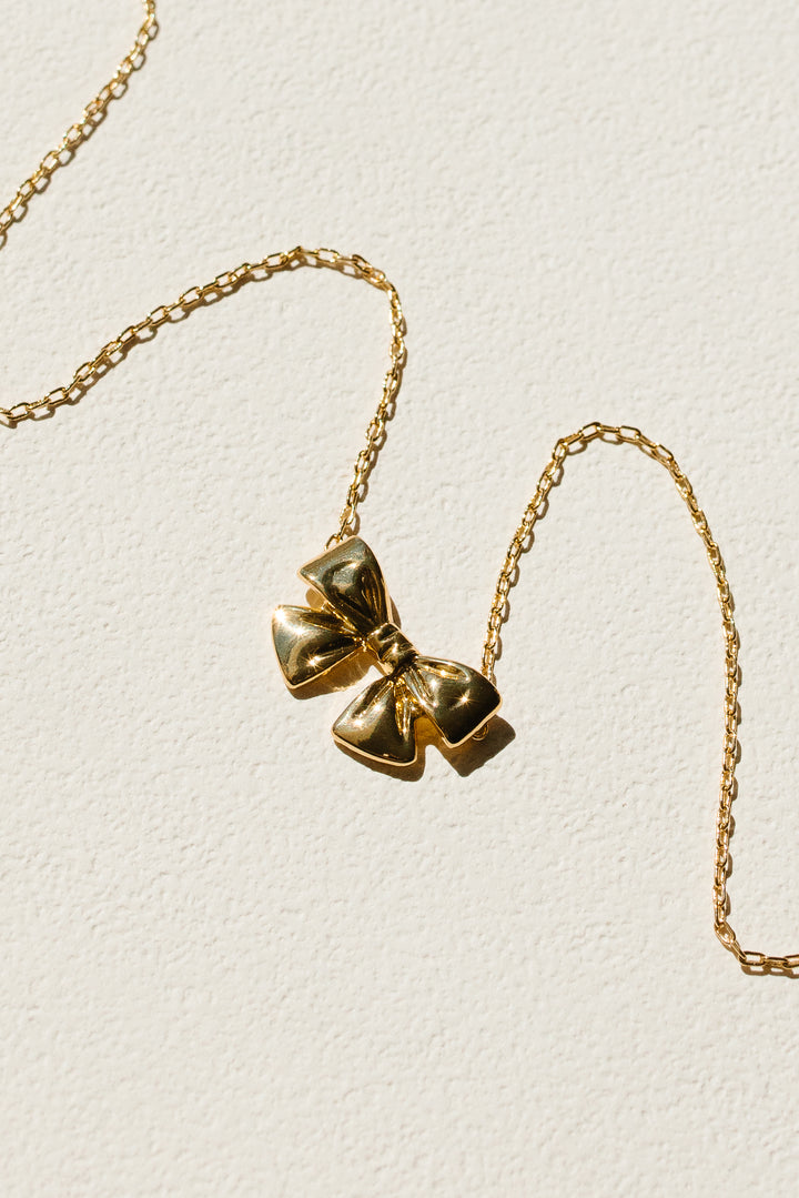 Gold Bow Necklace