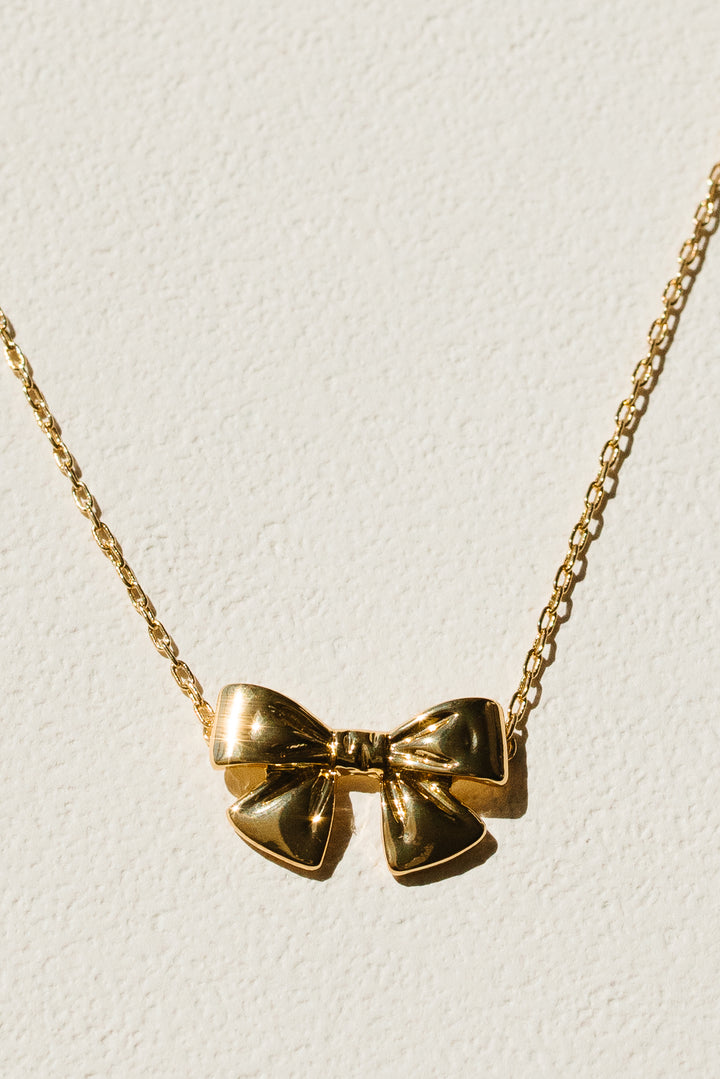 Gold Bow Necklace