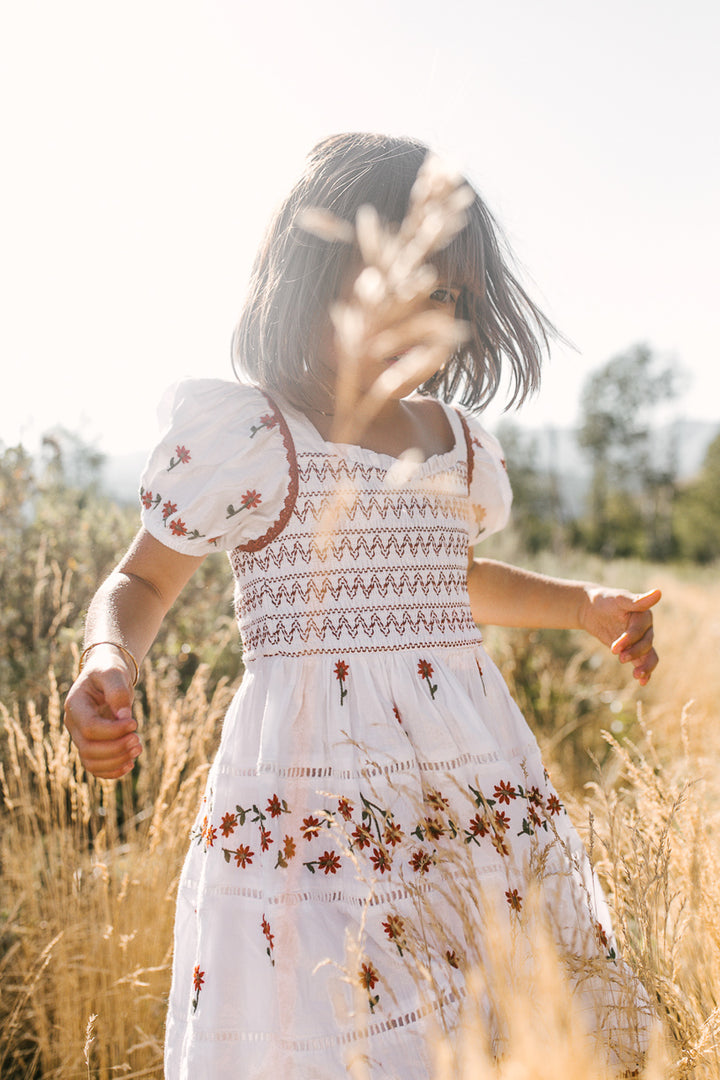 Mini Greta Dress in Rust Floral - FINAL SALE