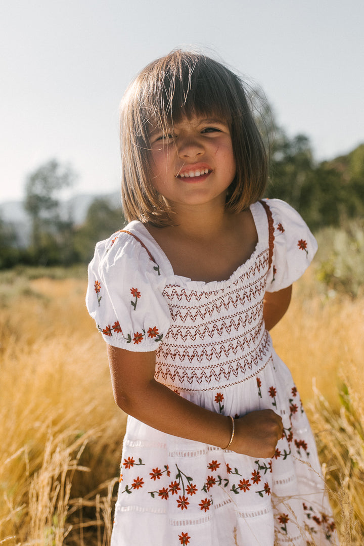 Mini Greta Dress in Rust Floral - FINAL SALE