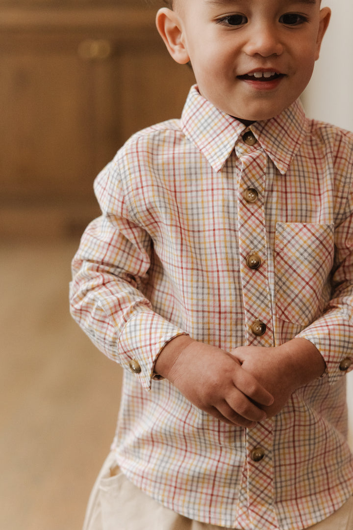 Boys John Shirt in Hattie Multicolor Gingham