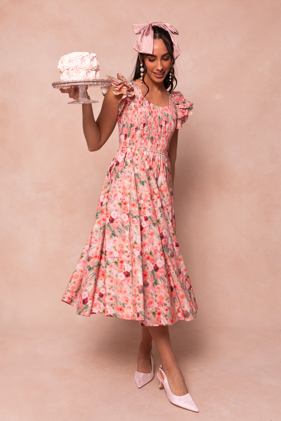 Hattie Dress in Watercolor Floral