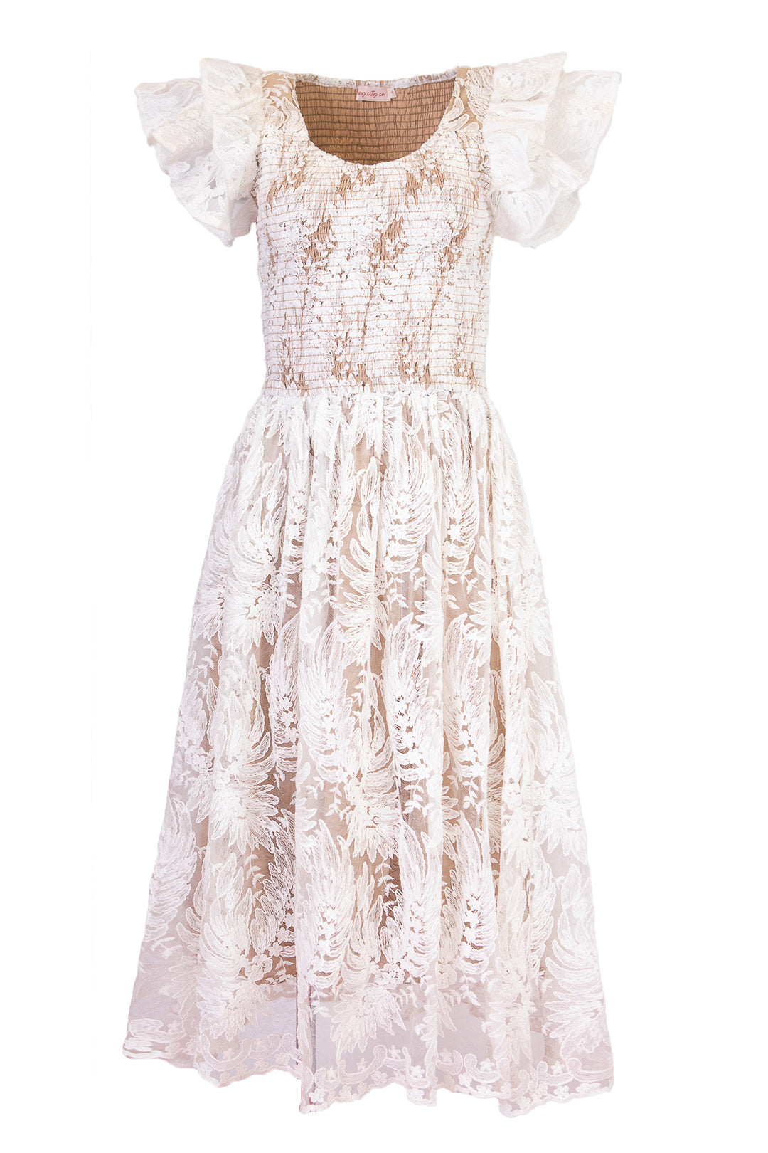 Hattie Dress in White Lace