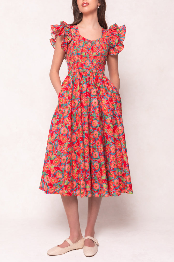 Hattie Dress in Poppy