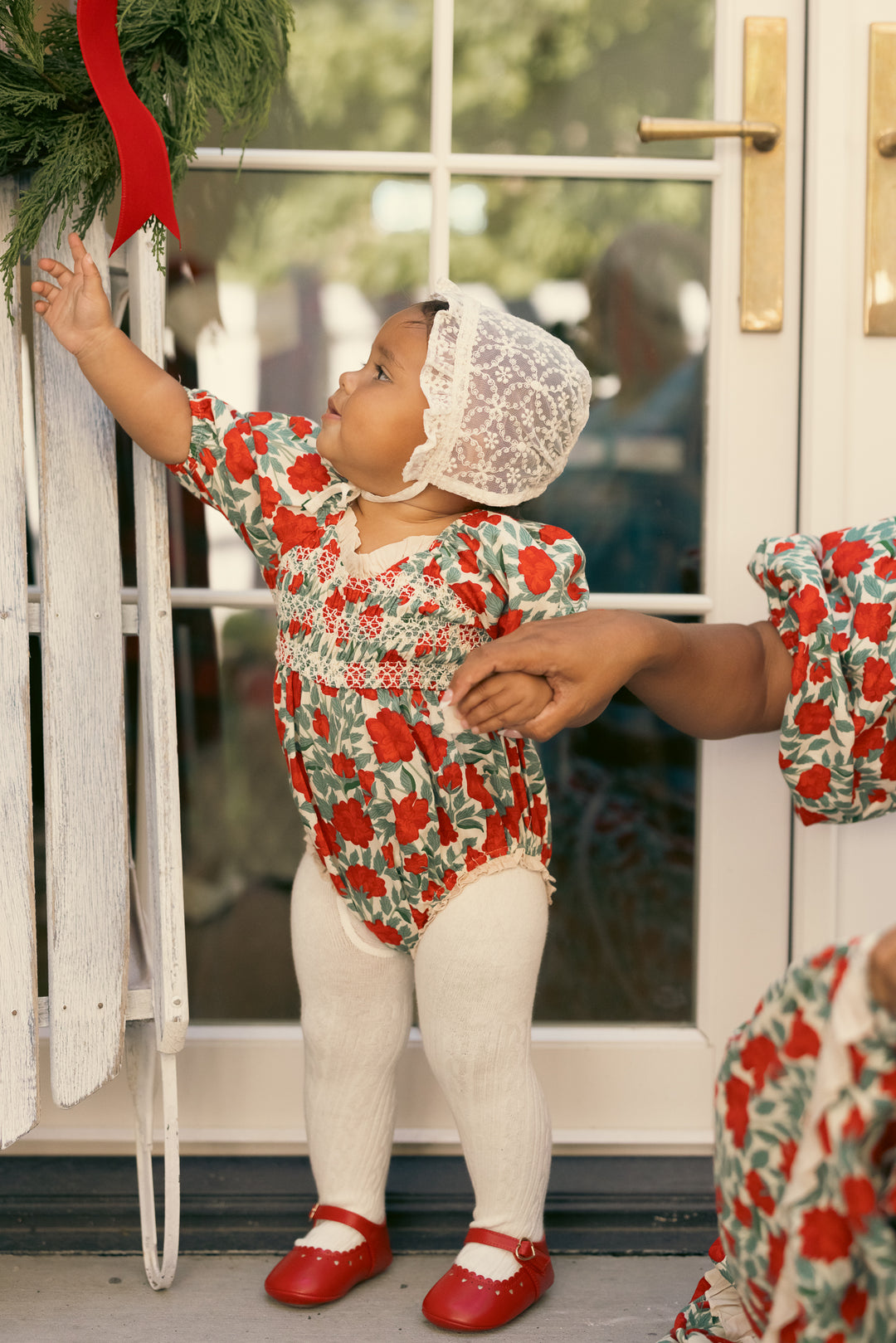 Baby Roselyn Romper in Red Floral - FINAL SALE