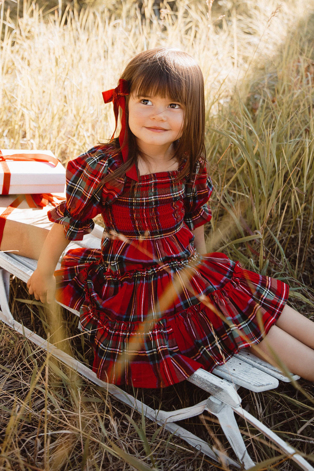 Mini Madeline Dress in Holiday Plaid