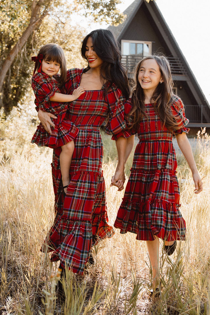 Mini Madeline Dress in Holiday Plaid