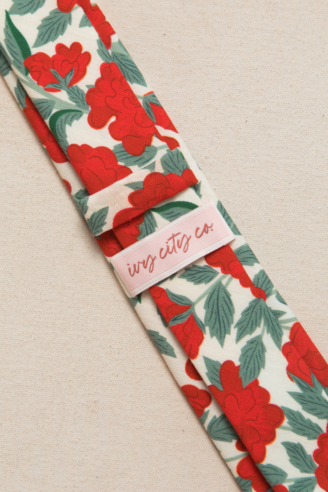 Ties in Roselyn Red Floral - FINAL SALE