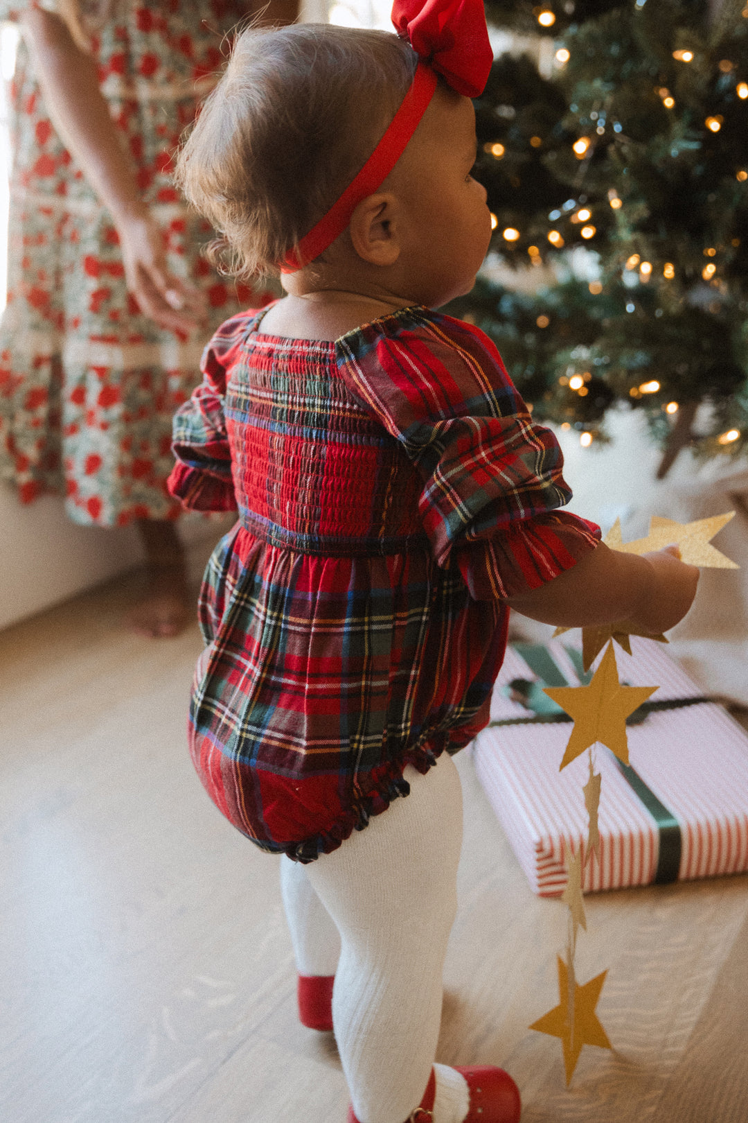 Baby Madeline Romper in Holiday Plaid - FINAL SALE