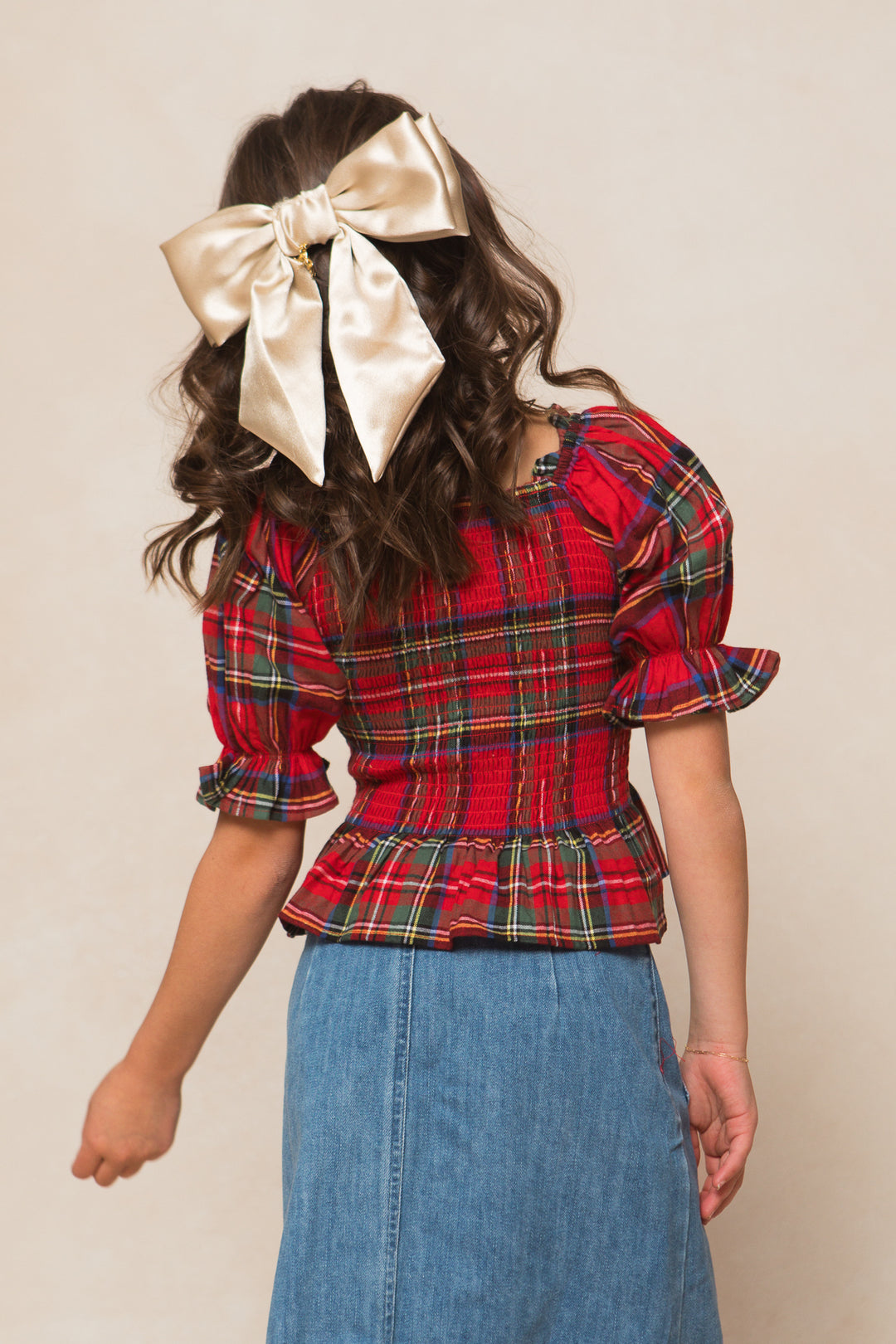 Mini Madeline Top in Holiday Plaid - FINAL SALE