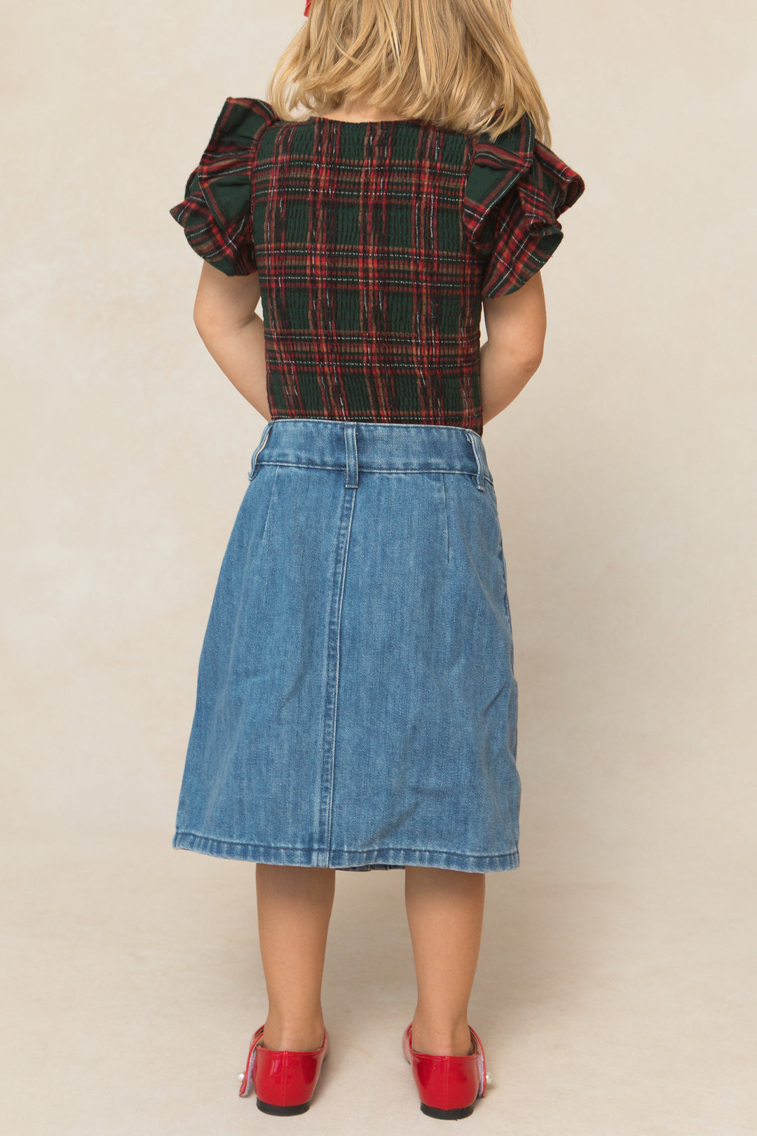 Mini Hattie Top in Green Plaid - FINAL SALE