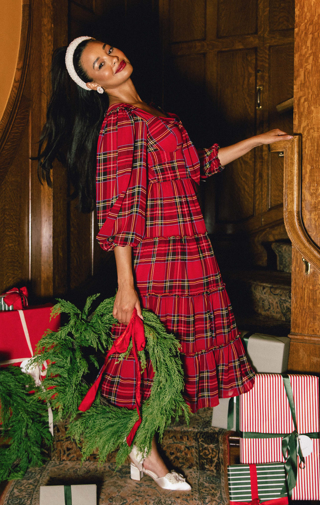 Raelynn Dress in Holiday Plaid - FINAL SALE