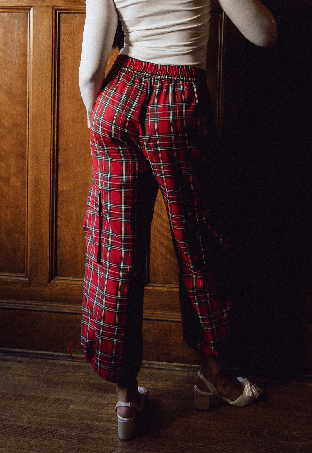 Nicole Cargo Pants in Holiday Plaid - FINAL SALE