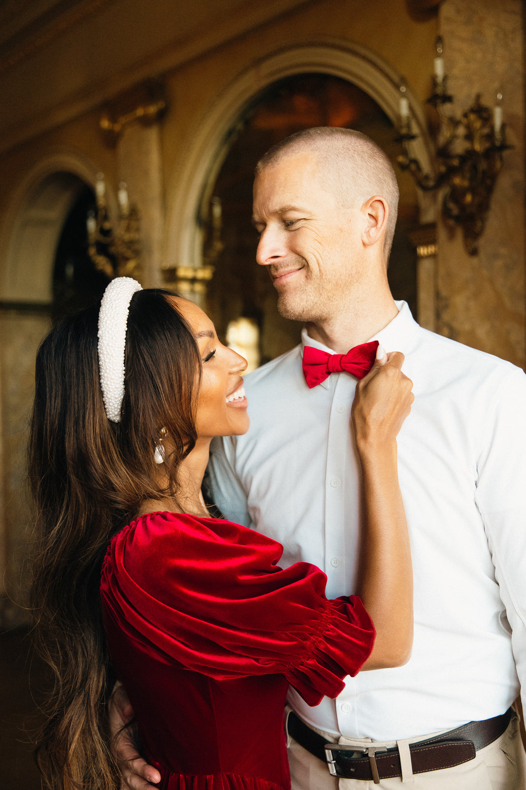 Bow Ties in Enamored Red Velvet - FINAL SALE