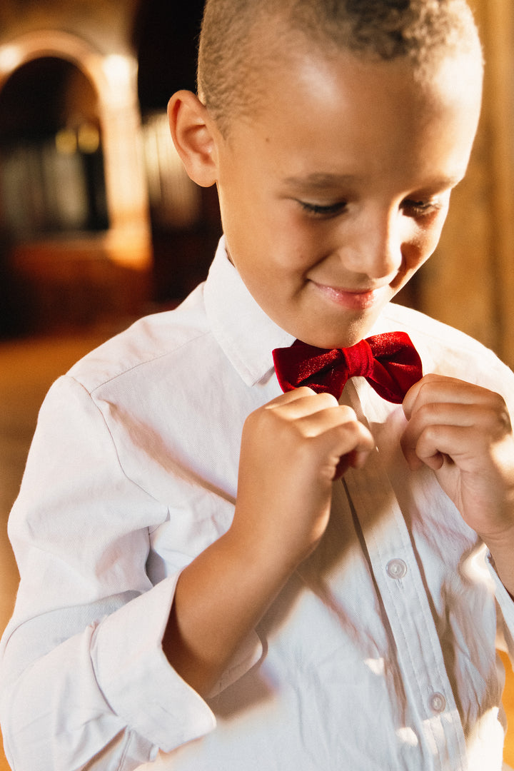 Bow Ties in Enamored Red Velvet - FINAL SALE