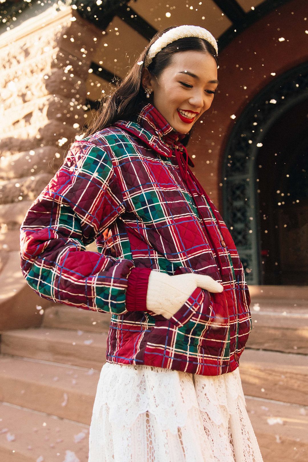 McKenna Quilted Jacket in Holiday Plaid - FINAL SALE