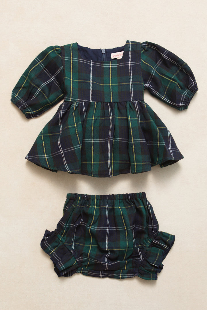 Baby Connie Dress Set in Navy Plaid - FINAL SALE