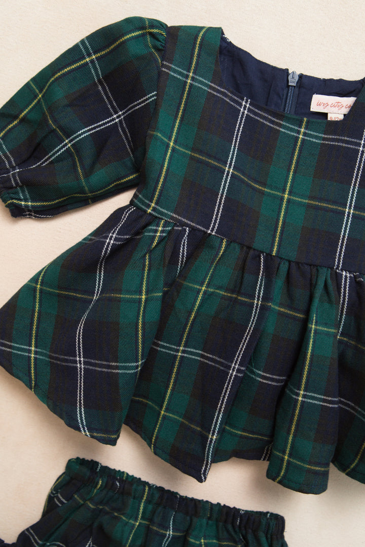 Baby Connie Dress Set in Navy Plaid - FINAL SALE