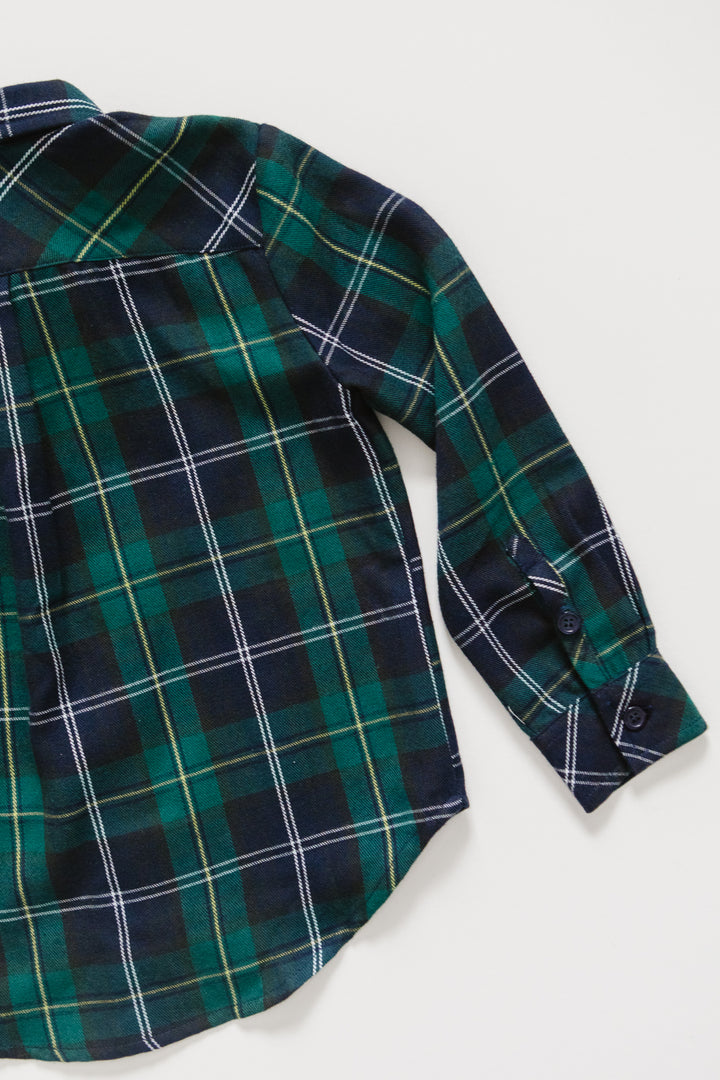 Boys John Shirt in Connie Navy Plaid - FINAL SALE